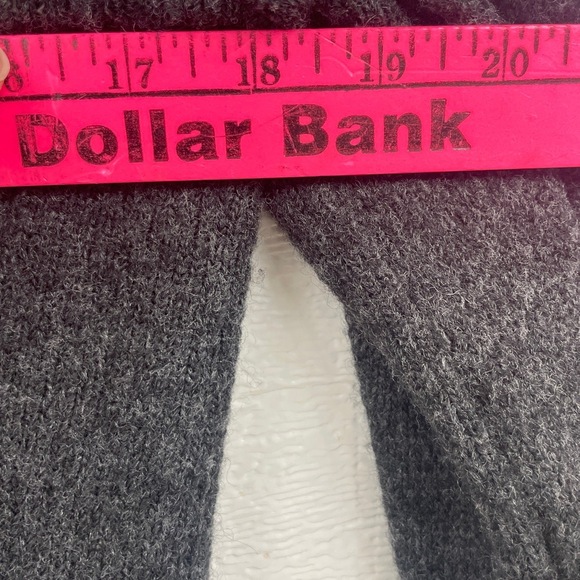 Maryline‎ Italy Grey Black Sweater Jacket Asymmetrical Zip Houndstooth Medium - Picture 6 of 9